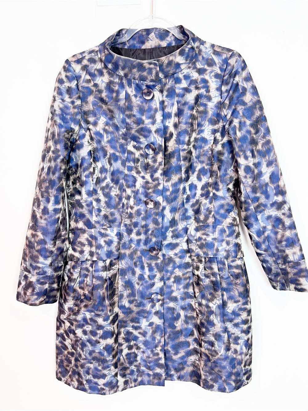G GAM APPAREL PURPLE BROWN MUTED PATTERN BUTTON FRONT COAT WOMENS MEDIUM